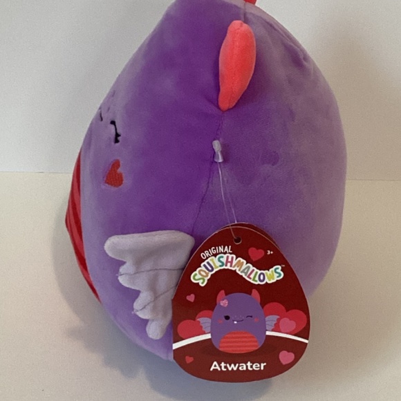 NWT Squishmallows Atwater the Monster 8" Purple Valentines 2024 Soft Plush - Picture 2 of 5